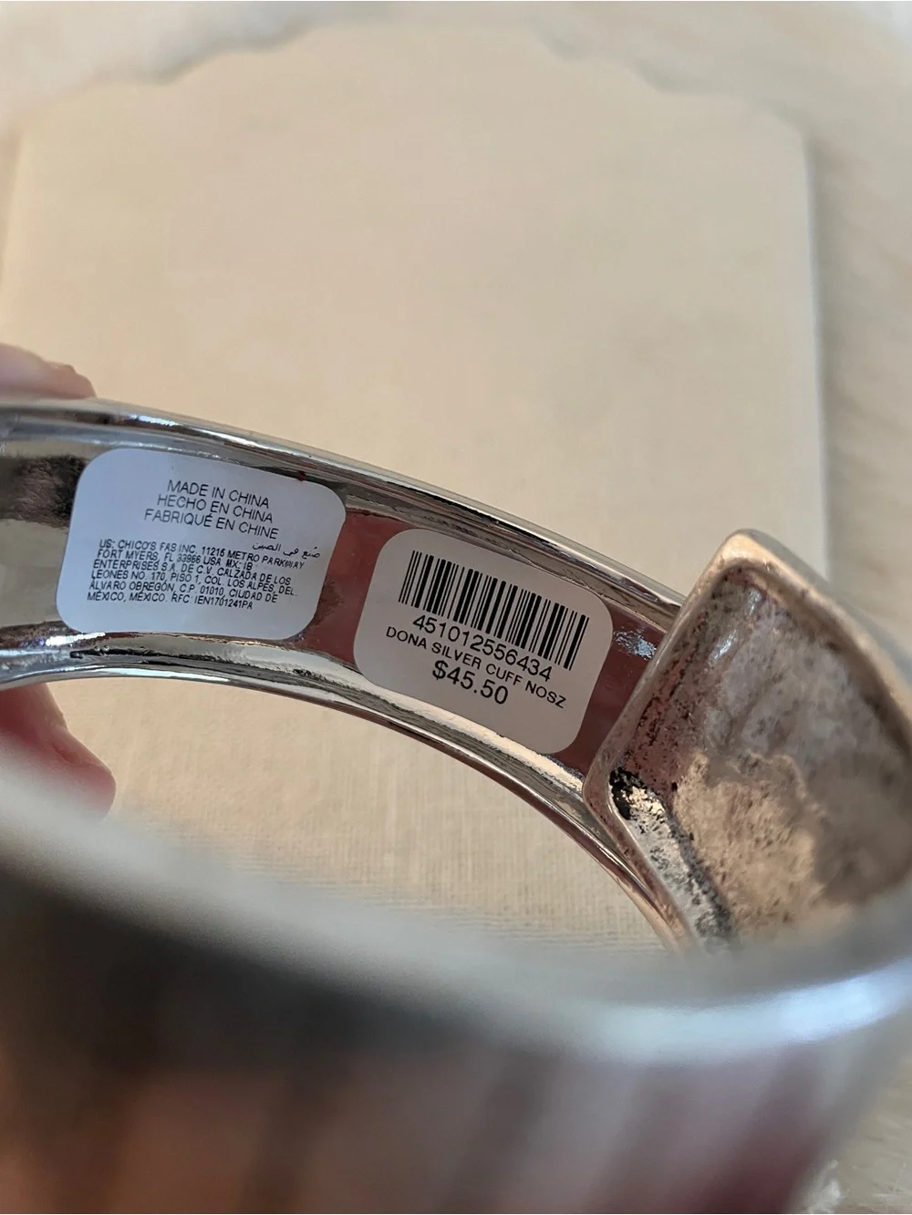 Dona Silver-Tone Hinged Metal Bracelet high quality costume jewelry